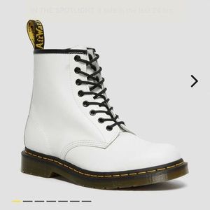 Doc Martens 1460 Smooth Leather Lace Up Boots - White, Womens Size 10
